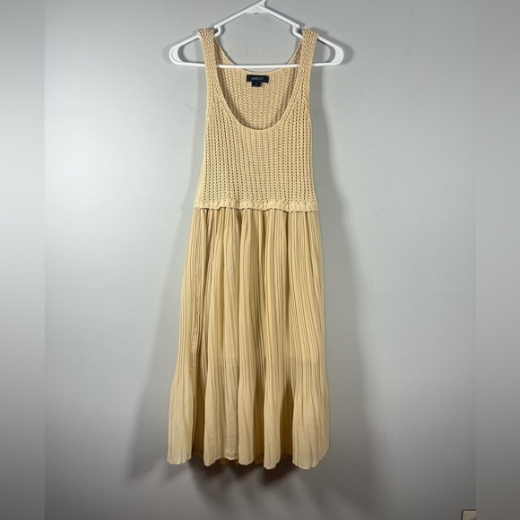 Margot Cream Crochet Top Dress with Pleated Bohemian Sheer Bottom Small - Picture 2 of 12